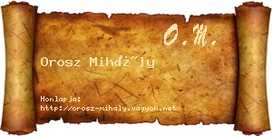 Orosz Mihály névjegykártya